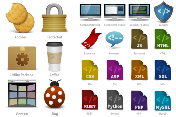 Icon Set for Web Developers: Coded